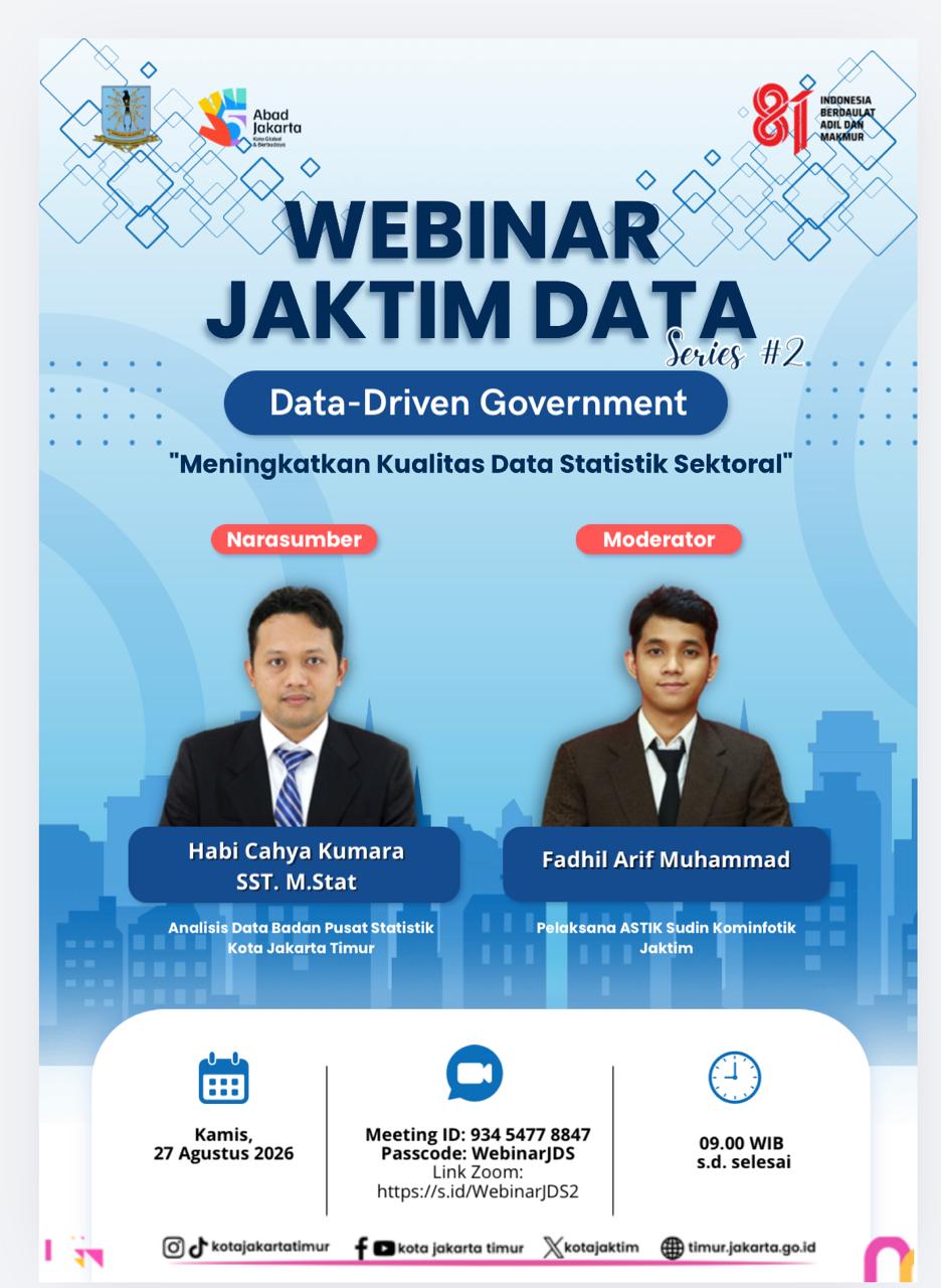 Webinar Jaktim Data Series #2 “MENINGKATKAN KUALITAS DATA STATISTIK SEKTORAL”